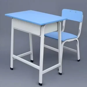 Height Adjustable Modern School Desk Table Chair Set Solid Wood Frame Durable Comfortable 1 Drawer Mixin Home Office Classroom