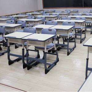 Height adjustable Elementary School Furniture Student Classroom Furniture Factory School Desk Chair Set