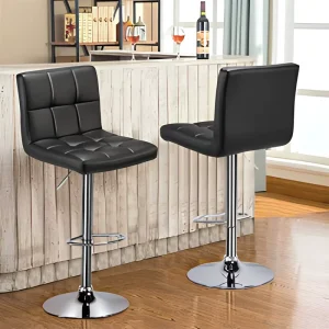 Height adjustable Swivel Kitchen Bar Stool Modern Style with Synthetic Leather