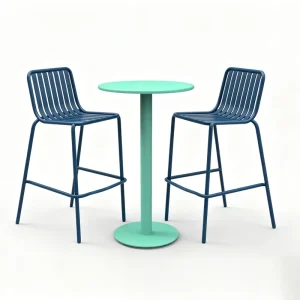 Hesheng UV Resistant Coating Aluminum Alloy bar Height Chairs Restaurant Outdoor Counter Stools Support One stop Design Custom