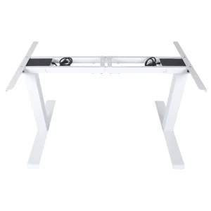 Hetium Manufacturer Modern Wood Tabletop Height Adjustable Ergonomic Office Dual Motor Executive Standing Computer Desk