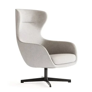 High Back Accent Leisure Lounge Chair Stable Swivel Steel Base Injection Foam Soft Comfort Design Office Boss Reclining Chairs