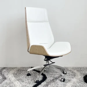 High Back Chair Bentwood Back Boss Executive Office Chair Bent Wood Modern Iron Leather Swivel Office Chair