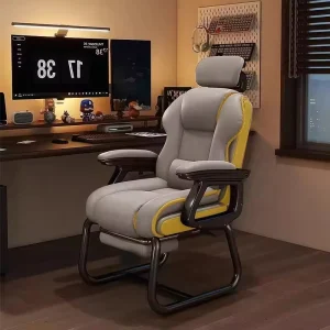 High Back Ergonomic Office Chair PU Leather Swivel Cooling Home Comfort Long Sitting Footrest Reclining Lumbar Support