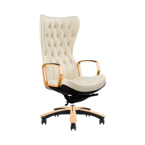 High Back Ergonomic Swivel White Leather BIG Boss Office Chair