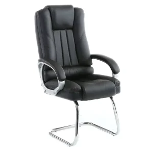 High Back Executive BOSS Office Chair Adjustable PU Leather Ergonomic Office Work Chair Without Wheels