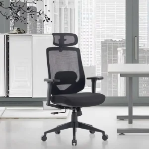 High Back Executive Office Chair Breathable Full Mesh Design with Adjustable Headrest Modern Foam Home Office Swivel Chair
