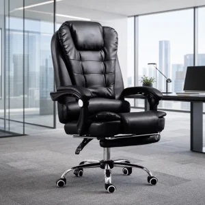 High Back Executive Office Chair Comfortable Ergonomic Boss Leather Swivel Revolving Design Modern Mesh PP Material