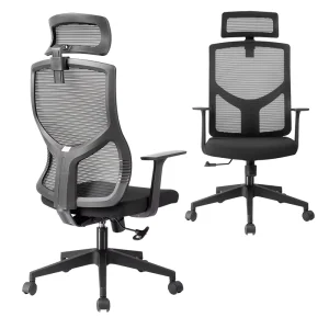 High Back Full Mesh Executive Office Chair Adjustable Headrest Modern Design 360 Swivel Height Adjustable Armrest