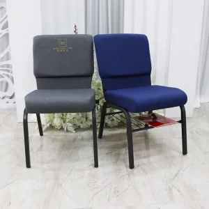 High Back Gray Upholstered Metal Church Theater Chairs with Arms for Hotel & Living Room Use