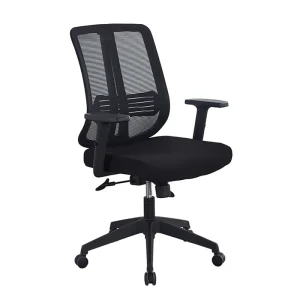 High Back Mesh Adjustable Modern Office Chair with Swivel Chrome Base Fixed Armrest for Computer Use