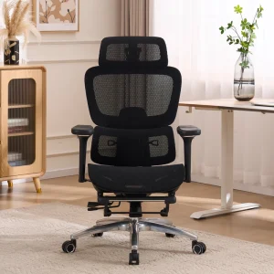 High Back Mesh Computer Desk Chair with Adjustable Headrest and Lumbar Support Black Ergonomic Office Chair