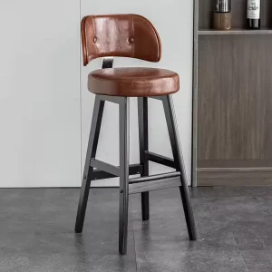 High Back Modern Design Leather Bar Stool for Home Dining Living Room Hotel Bedroom Furniture