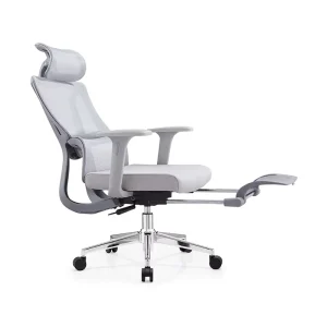 High Back Reclining Office Chair with Footrest, Cozy Revolving Steel Base, Ergonomic Chair with Flip up Arms for Home Office Sleep