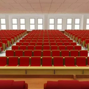 High Back VIP Hall Auditorium Chair Wooden Theater Furniture School Hotel Use Foldable Commercial Furniture