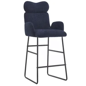 High Bar Stools Modern Kitchen Fabric Bar Chairs With Armrest for Restaurant Bars