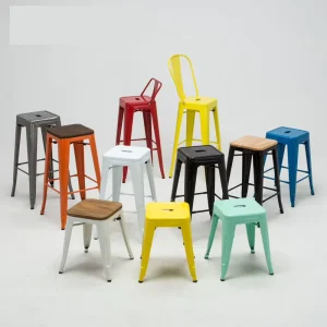 High Bar Stools Restaurant Chairs Nordic Metal Modern Restaurant Kitchen Bar Chairs Industrial Style Bar Furniture