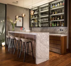 High Bar Table Top Mini L Shaped Glass Panel LED Modern Bar Counter for Hotel and Mall Use 10 Year Warranty