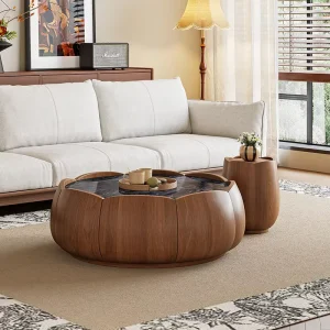High Density Board Coffee Table Home Shaped Storage Piece Living Room Designer Petal Edge Combination Set