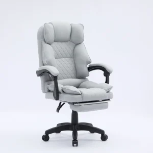 High Density Foam Executive Ergonomic Computer Chair Grey Office Chair with Linkage Armrests and Rocking Function