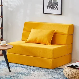 High-Density High-Rebound Hardened Sponge Foldable Sofa Bed Removable Nap Mat with Window Pad for Floor Use
