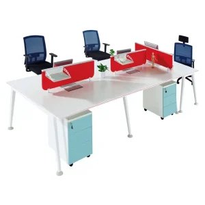 High Density Modular Office Workstation with Integrated Wire Management and Storage Cabinet for Large Scale Project