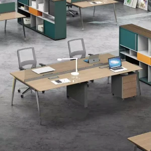 High End 4 Person Office WorkStation Modern Staff Desk with High Quality Aluminium Frame