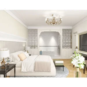 High End 5 Star Resort Solid Wood Metal Modern Contemporary Luxury King Size Hotel Bedroom Sets for Home Apartment