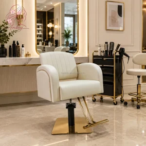 High End Barber Chair Hydraulic Lift and Swivel High Quality Adjustable Footrest Designed for Barbershops