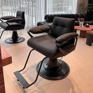 High-End Barber Salon Chair Swivel Adjustable Features PVC Base Leather Seat Modern Design Perm Dye