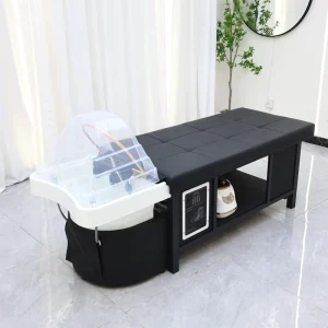 High End Barbershop Furniture Thai Style Lay Down Washing Chair Bed Luxury Head Therapy Spa Shampoo Bed Detachable Packable