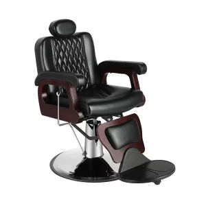 High End Black Classic Comfortable Pump Reclining Men’s Haircut Chair Hair Salon Barber Chair