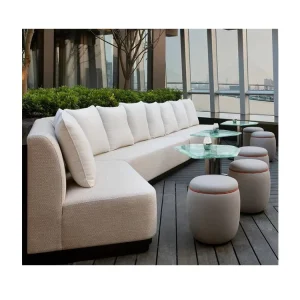 High End Commercial L Shaped PU Sofa Set Full Scene Light Luxury for Hotel Lobby Furniture Meeting Guests Exhibition Hall Area