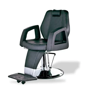 High End Custom Barber Chair Black Leather with Comfortable Seat Cushion Design for Salon Barbershop