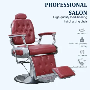 High End Custom Salon Hairdressing Chairs Barber Chairs Hair Salon Chairs Reclining Backrest 360 Degree Rotation Height Adjustment
