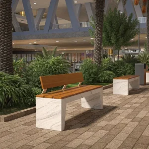 High End Fashionable Garden Hotel Street Bench Outdoor Chair With Backrest for Public Seating Area Garden Hotel Street Furniture