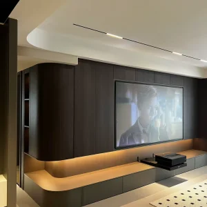 High End Floating TV Stand for Modern House Living Room Large Storage Media Unit with Smart LED Lighting for Home Theater