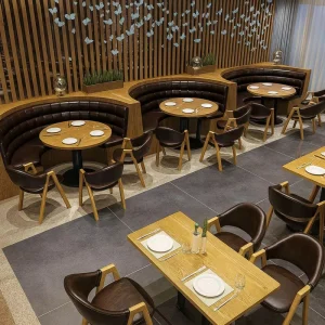 High End Formal Restaurant Tables and Chairs Fancy Professional Wooden Restaurant Furniture Chair for Sale Used