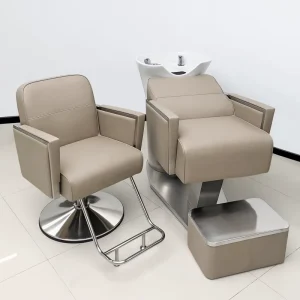 High End Hair Salon Barber Chair Stainless Steel Professional Hydraulic Pump PU Leather Seat Modern Minimalism Design Y079 Chair