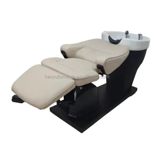 High End Hair Salon Electric Shampoo Chair with Bowl Foot Control Hair Washing Chair