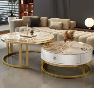 High End Handmade Durable Combination Iron Slate Marble Coffee Table Lift Top Customized Color Multifunction Living