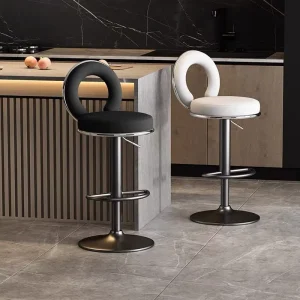 High End High Quality Luxury Simple Bar Stools Adjustable Height Rotatable for Dining Hotel Use