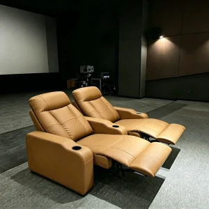 High End Home Theater Leather Electric Recliner Sectional Sofa Set Wood Frame Home Cinema Theater Seats