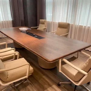 High End Large Elegant Conference Table with Chair Set Stable Negotiation Long Table for Company Meeting Room