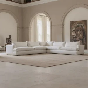 High-End Luxurious Living Room Fabric Sponge Bed Sectional Sofa Set for Apartment Mall Villa Hotel