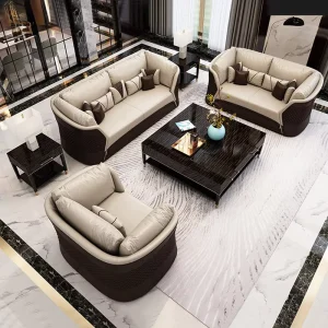 High End Luxury 1 2 3 Seater Sofa Genuine Leather Sectional Couch Home Hotel Villa Sofa
