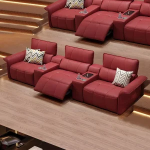 High-End Luxury Electric Leather Sofa for Home Theater and Video Rooms