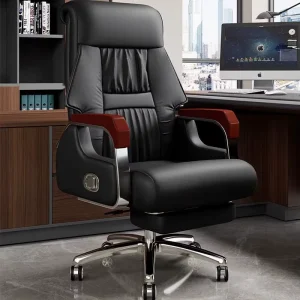 High End Luxury Modern Design Adjustable Office Furniture Black Genuine Leather Office Chair for Home Office