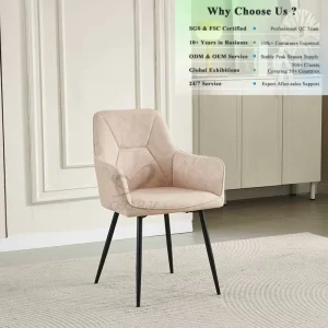 High End Luxury Modern Home Restaurant Ultra Soft Upholstered Ergonomic Arm Chair Velvet Fabric Dining Chairs