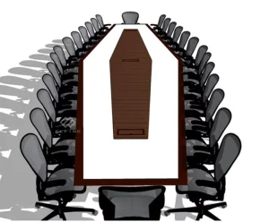 High End Luxury Office Furniture Wooden Office Meeting With Curve Modern Design Beautiful Workstation Curved Conference Table